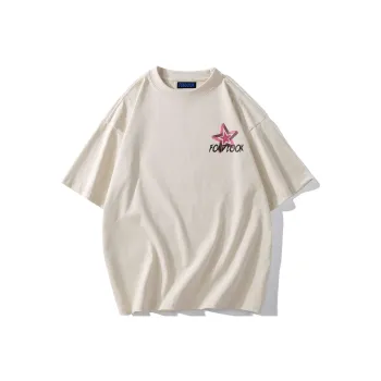 FONDLOOK T-Shirts Unisex Light Beige Apricot