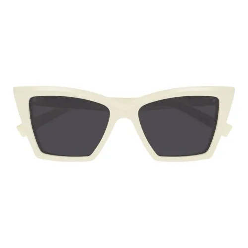 SAINT LAURENT Recycled Acetate Cat Eye Sunglasses Women's White