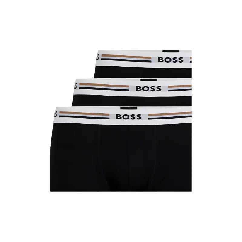 HUGO BOSS Logo Waistband Three Pack Of Stretched Trunks-3
