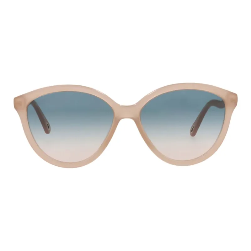 Chloe Acetate Metal Round Sunglasses Unisex Beige-1
