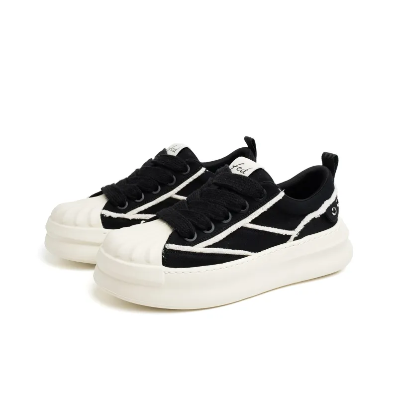FED Low Top Skateboard Shoes Men's Black-3