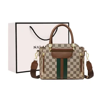 Narandu Synthetic Leather Tote Shoulder Bag, Crossbody Bag Regular Women's Khaki