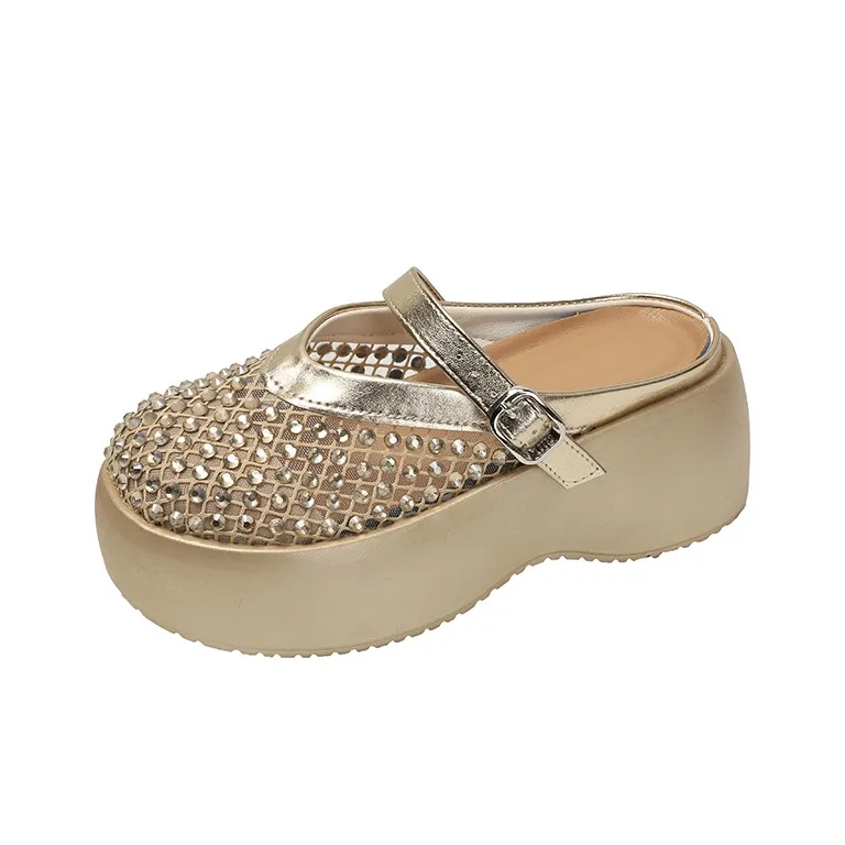 AJPAP Rubber Sole Cut Out Closed Toe Slippers Women's-5