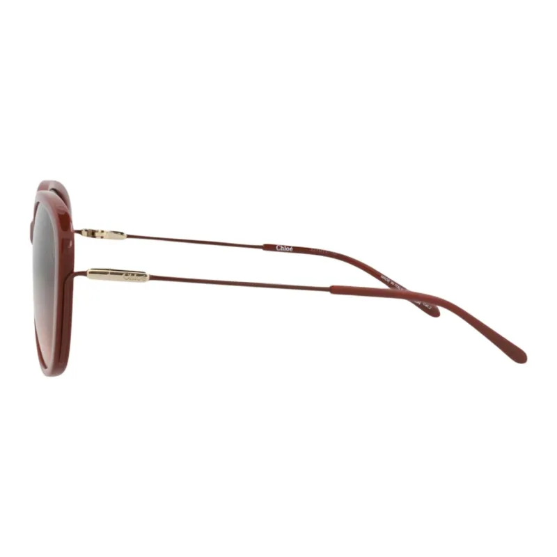 Chloe Recycled Acetate Metal Round Sunglasses Unisex Brown-2