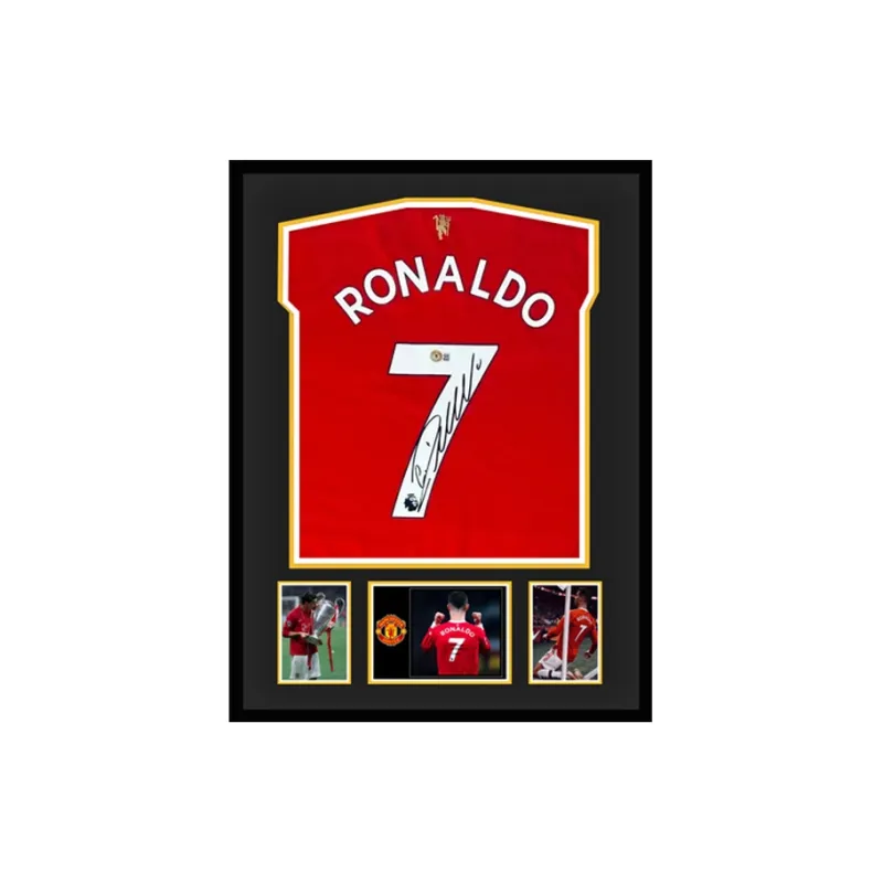 Three For Manchester United Team Jersey Exquisite Mounting, Outer Frame Approx. 65x85cm Unisex-0