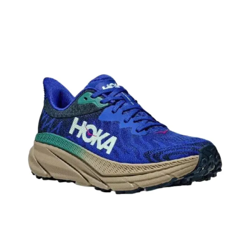 HOKA ONE ONE Challenger 7 Anti Slip Wear Resistant Low Top Trail Running Shoes Men's Blue-2