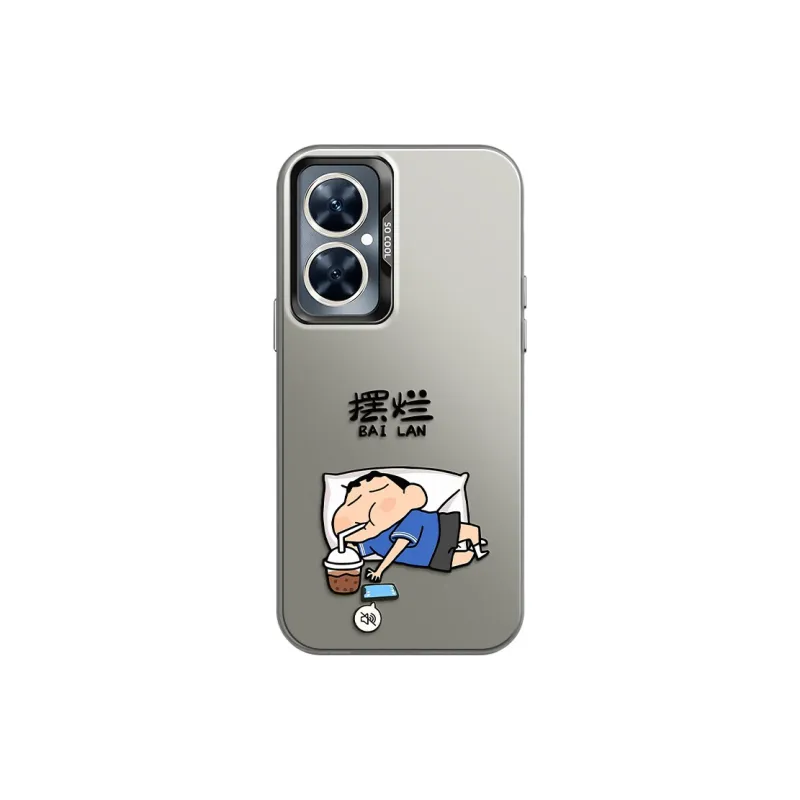 YICAIJIA Matte Material Slacking Off Shin Chan Y1 Phone Cases Compatibility With MVMOM 20/30 Trendy And Cool-0