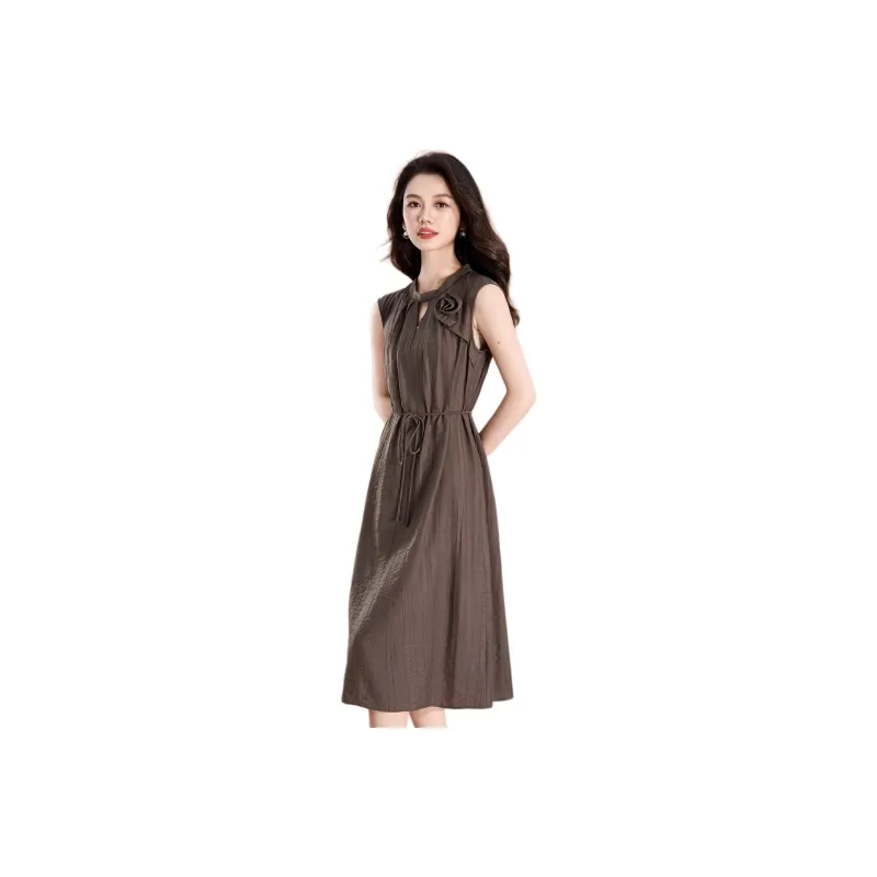 Mylan Summer Short Sleeved Dress Cinched Waist Women's-0