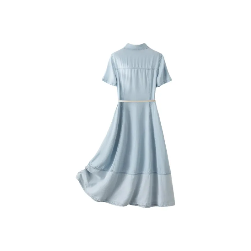 IHIMI Short Sleeved Dresses Women's Clearwater Blue-1