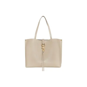 REBECCA MINKOFF Leather Tote Bag, Shopping Bag, Shoulder Bag, Handbag Women's Beige