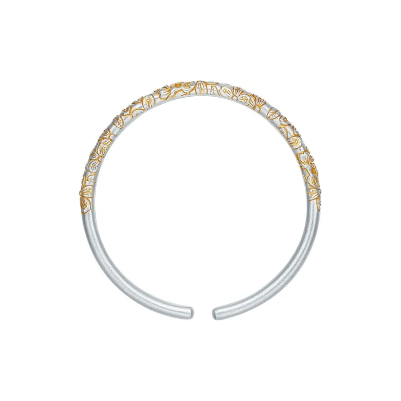 LIU GUI FU JEWELRY 999 Fine Silver Bangles Women's-2
