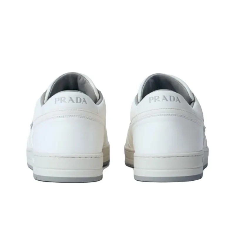 PRADA Low Top Skateboard Shoes Men's White-4