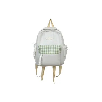 KAMLUI Nylon Backpack Unisex White/Black/Yellow/Green