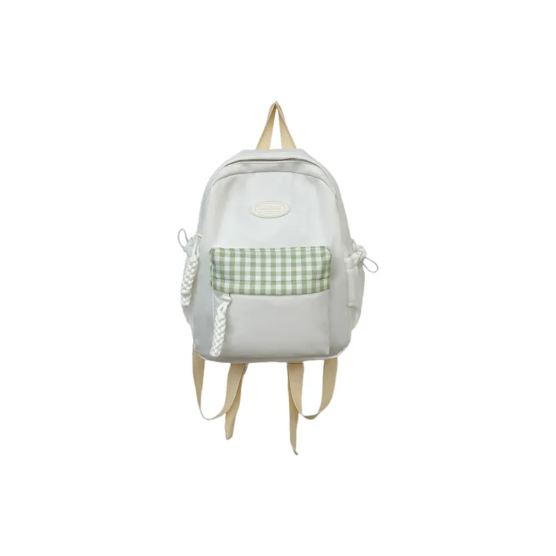KAMLUI Nylon Backpack Unisex White/Black/Yellow/Green-0