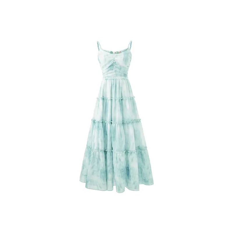 GUOZHEN Slip Dresses Women's Turquoise-0