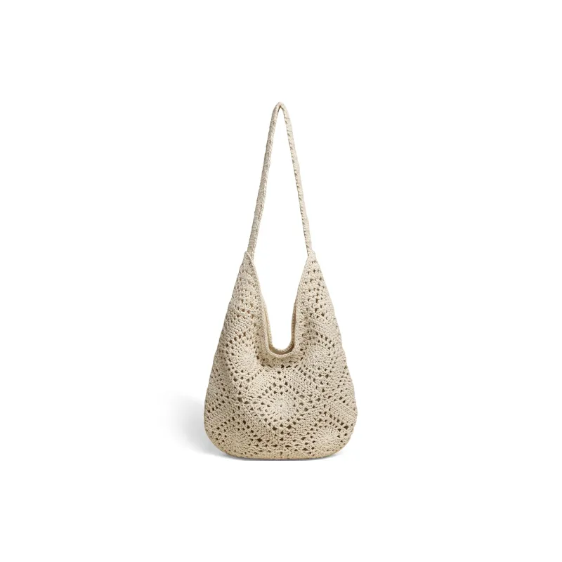 C°BANNER Fabric Shoulder Bag Medium Size Women's Ecru/Khaki-2