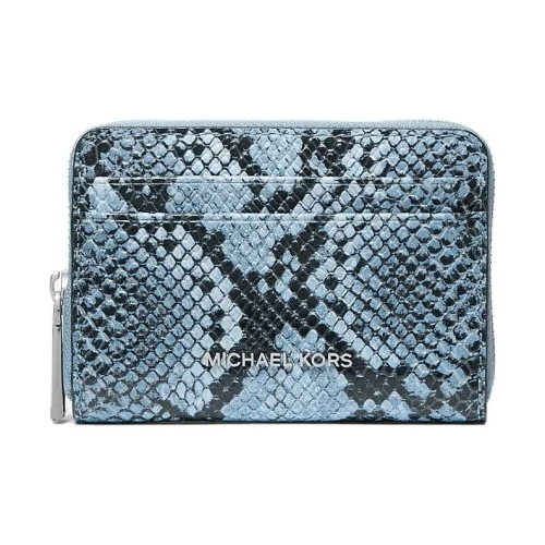MICHAEL KORS Jet Set Leather Wallet Trumpets Women's Blue