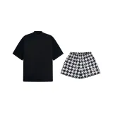 Black Short-Sleeved Shirt+Black Shorts[No Matching Two-Piece Set]