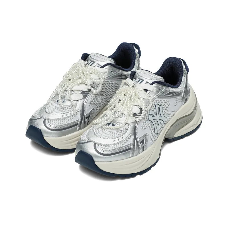 MLB New York Yankees Running Shoes Unisex Low Top Silver/Gray-10
