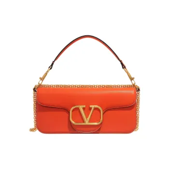 Valentino GARAVANI Calfskin One Shoulder Handbag Women's Orange