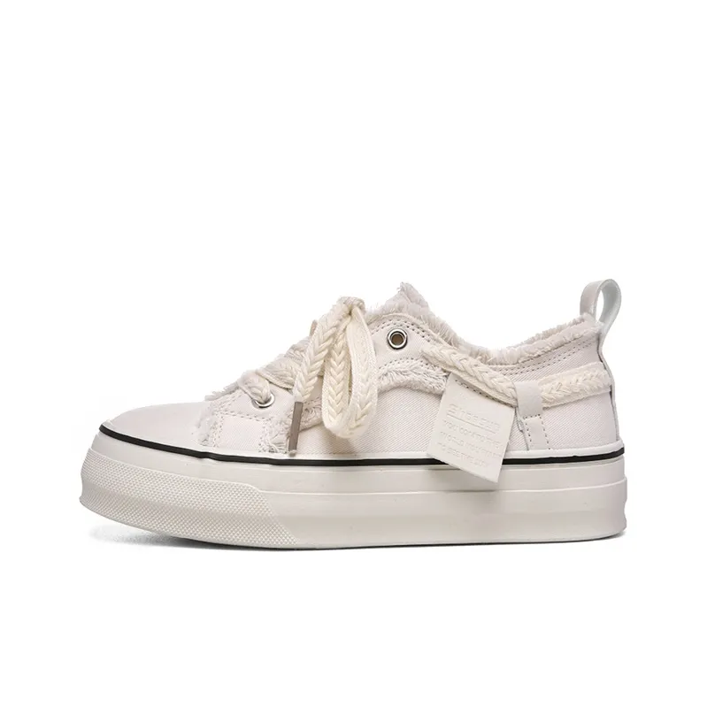 Ordifen Low Top Canvas Shoes Women's Beige-0