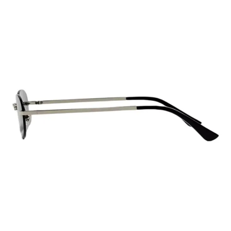 ZARA Metal Acetate Polyamide Oval Sunglasses Men's Silver-4