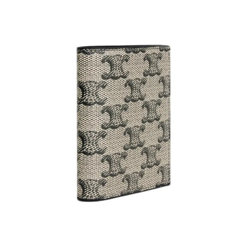 CELINE Triomphe Canvas With Leather Wallet Men's Beige-2
