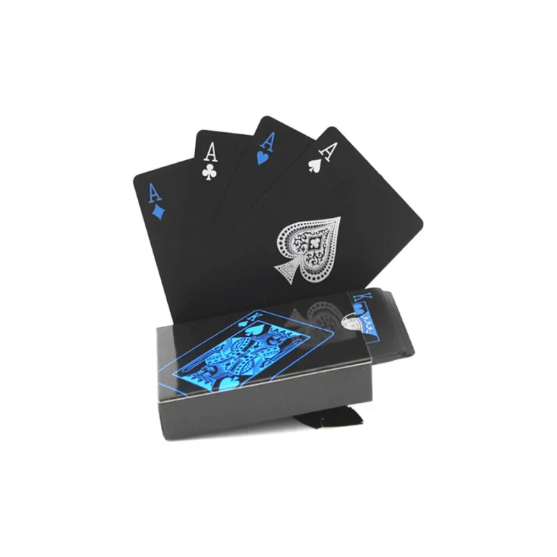 KecoSweet Black Plastic Plate Abrasion Resistant Durable PVC Waterproof Home Party Casual Standard Playing Cards-2