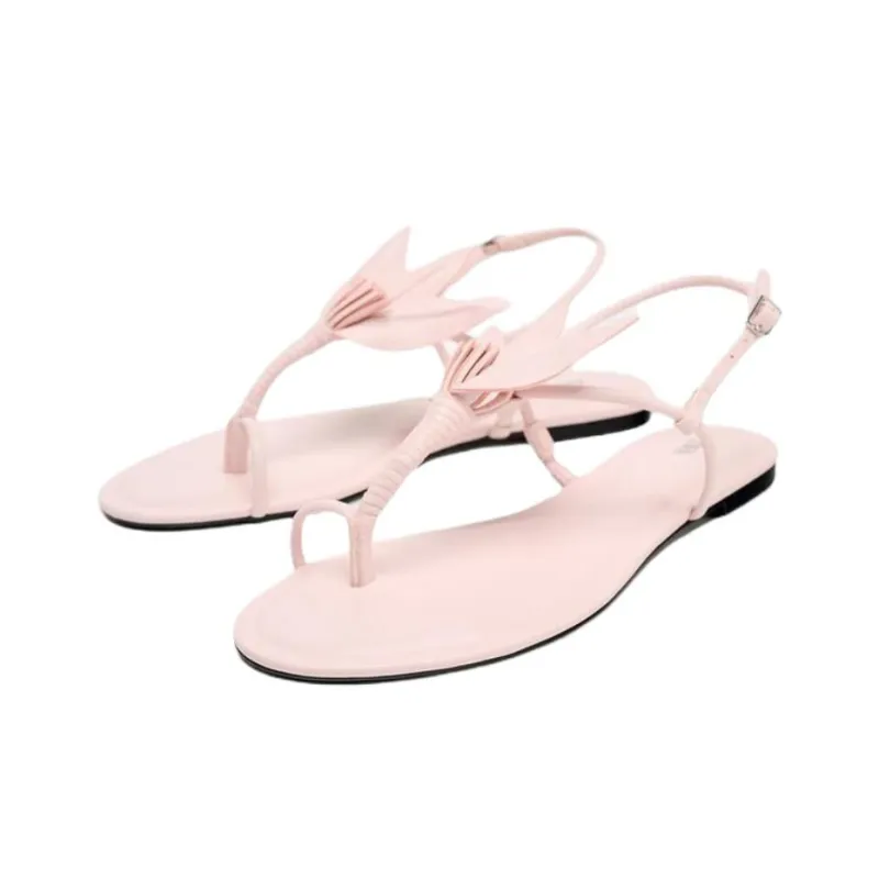 ZARA One Strap Sandals 1cm Women's Rose Red-2