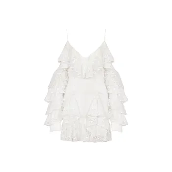 BALMAIN SS25 Slip Dress Women's White