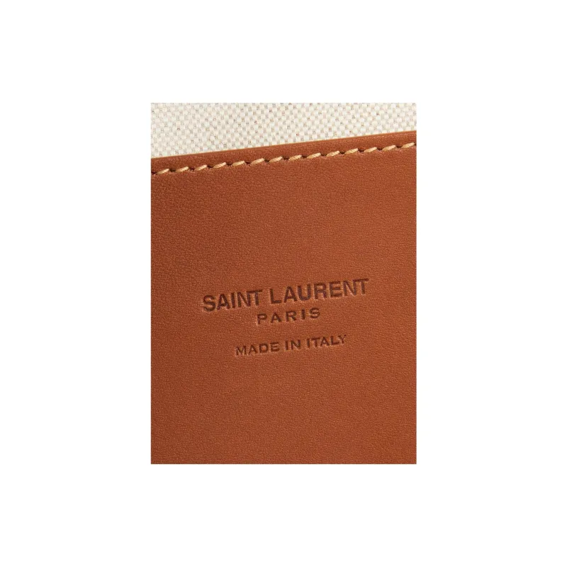 SAINT LAURENT Leather Clutch Trumpets Women's Brown-5