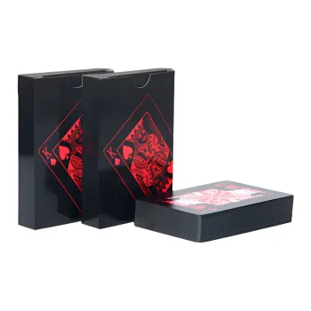 KecoSweet Black Plastic Plate Abrasion Resistant Durable PVC Waterproof Home Party Casual Standard Playing Cards
