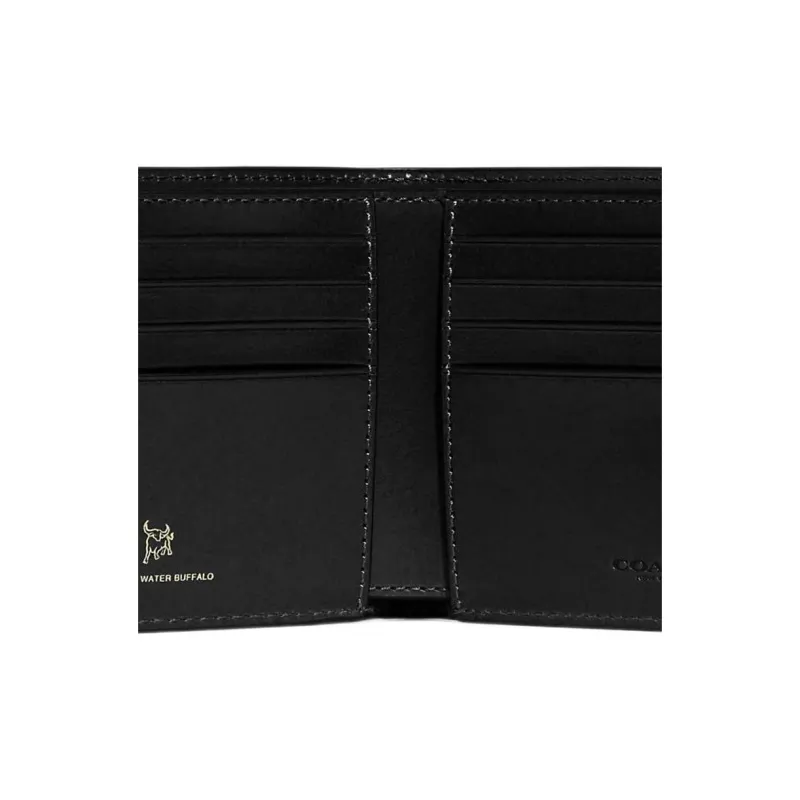COACH Billfold Wallet Buffalo Leather Coin Purses Wallets Men's Black-3