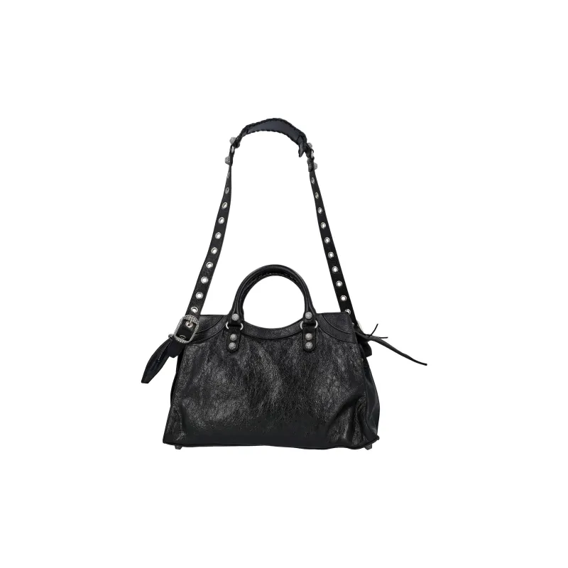 Balenciaga Neo Cagole City Lambskin One Shoulder Handbag Women's Black-2
