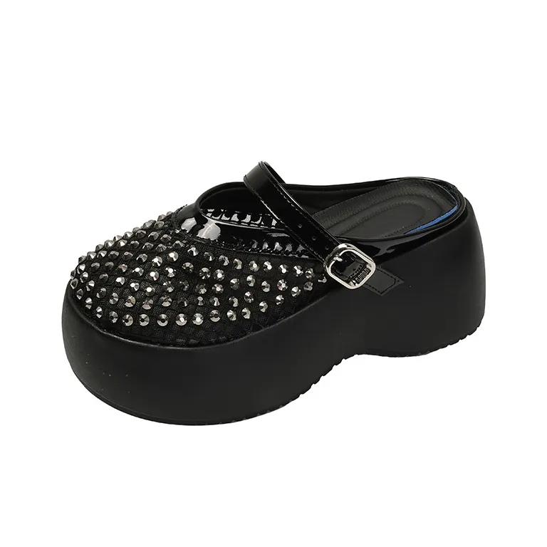 AJPAP Rubber Sole Cut Out Closed Toe Slippers Women's-0