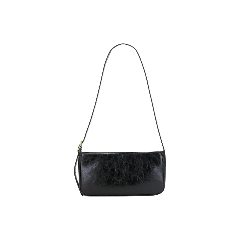 VERAFIED Smooth Leather Crossbody Bag, Shoulder Bag Women's Black-0