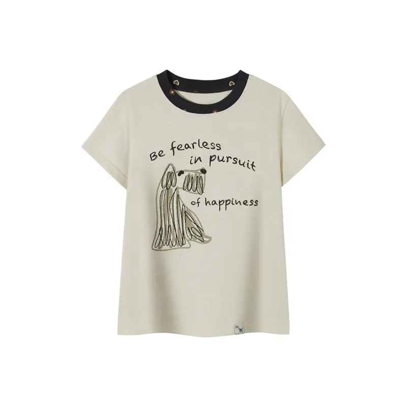 PSO Brand T Shirt Women's Light Sand Apricot-0