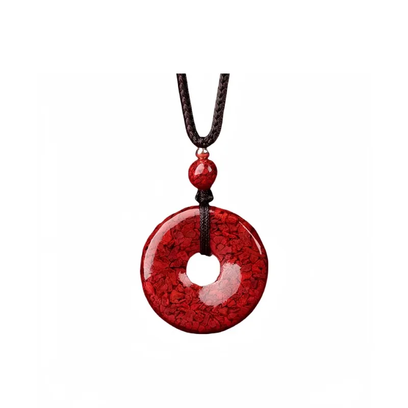 MY WORLD BEGINS AND ENDS WITH YOU Natural Cinnabar Pendants Unisex-2