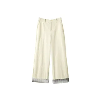 Late White Casual Pants Women's Ecru