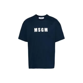 MSGM T Shirts Men Marine Blue