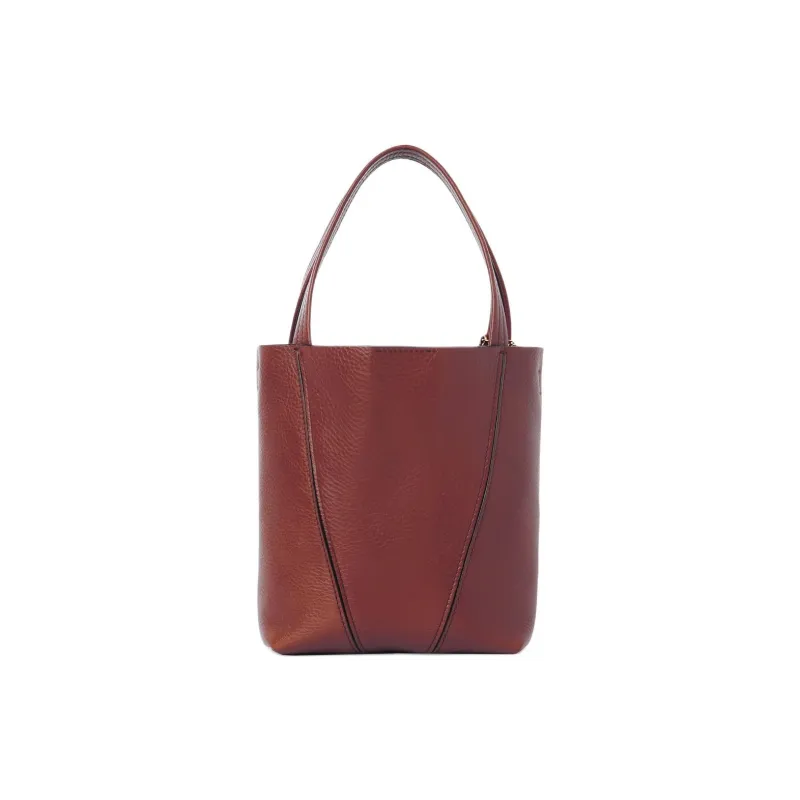Chloe Spin Cow Leather Tote Bag, Shopping Bag, Shoulder Bag, Handbag Trumpets Women's Dark Pink-3