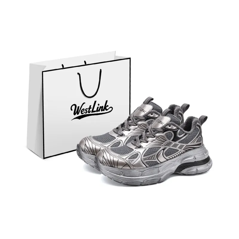 WESTLINK Breathable Lightweight Height Increasing Low-Top Chunky Sneakers Women's-0
