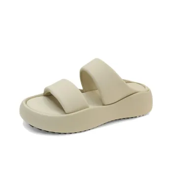 N6N8 Slide Slippers Women's Ecru, Black