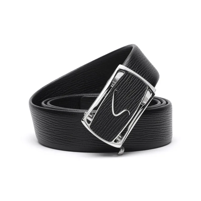 Satchi Cow Leather Belts Men's Black 3.4cm-0