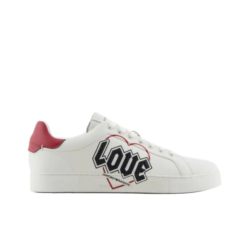 EMPORIO ARMANI Low Top Skateboard Shoes Men's White-1