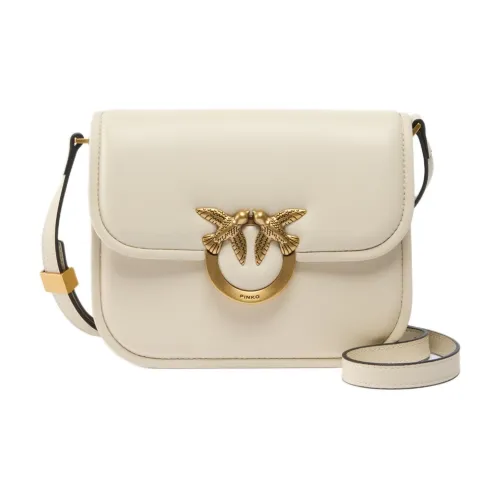 PINKO Love Bag Sheepskin Crossbody Bag, Shoulder Bag Women's White