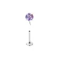 [Single]3mm Purple Diamond Stud Earrings (Medical Titanium Alloy)