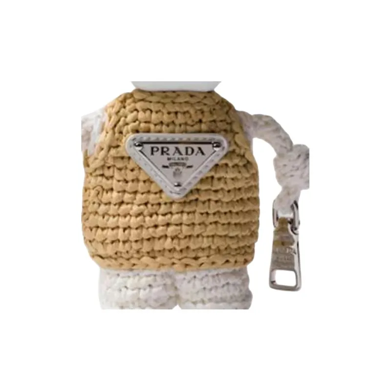 PRADA Steel Bag Accessory Women's Brown & White-3