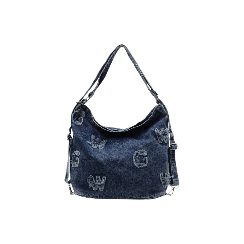BUBM Denim Shoulder Bag Women's Dark Tea/Blue/Dark Blue-6