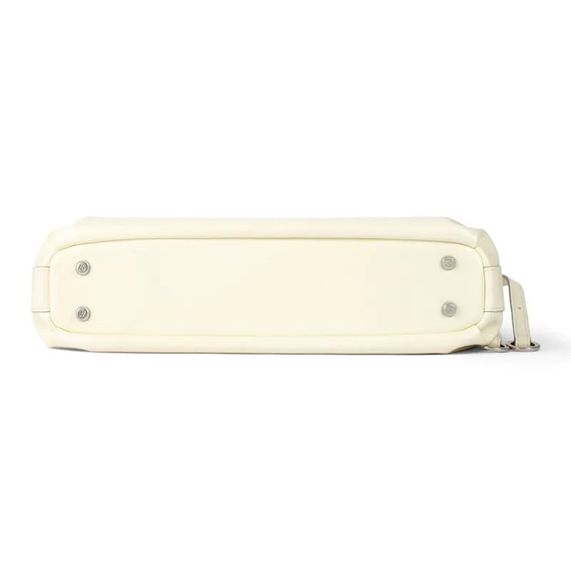 AMAZING SONG Cow Leather Shoulder Bag Regular Women's Dark Chocolates/Cream Yellow/Elegant Black-5